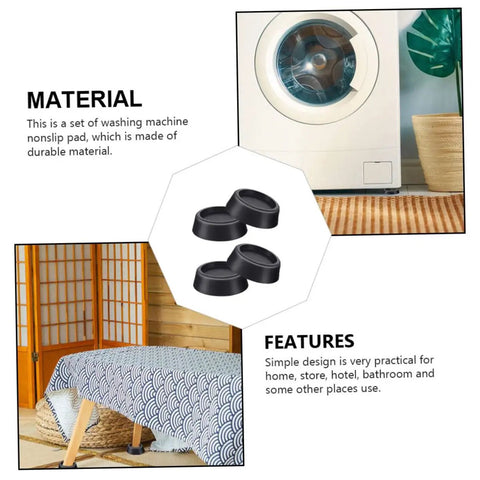 Anti Slip Washing Machine Foot Pads Set For Stability And Quiet Vibration Control Durable TPR Furniture Cushions To Protect Floors