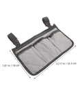 Senior Bedside Rail Organizer With Four Compartments And Cup Holder, Pongee Storage Bag showing dimensions 12.77 x 7.07 inches