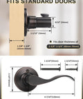 Two Pack Single Sided Dummy Door Handle In Oil Rubbed Bronze No Fuss Easy Push Pull For Closet Or Pantry Right Handed Interior Door Lever Non Turning Dummy Knob, 65mm rosette