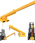 Heavy Duty Workhorse Forklift Jib Boom Crane With 6600 LB Capacity shown at multiple angles for material handling and towing.