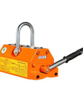 Rugged Permanent Magnetic Lifter With Insane Suction Cup Force Heavy Duty 600 Kilogram Steel Puller showing the on/off lever and rubber handle.