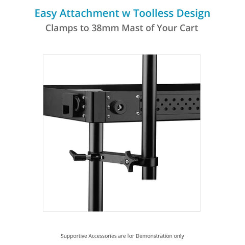 Heavy Duty Multi Monitor Cart Mount With Standard Baby Pin Connector Rock Solid Build Handles Sixty Pounds Like A Boss For Broadcast Pros And Location Shoots Ready To Roll