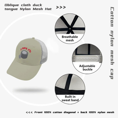 Apricot Baseball Cap For Men Camp Hat Sun Shield With Printed Design showing mesh back, adjustable buckle, and sweat band.