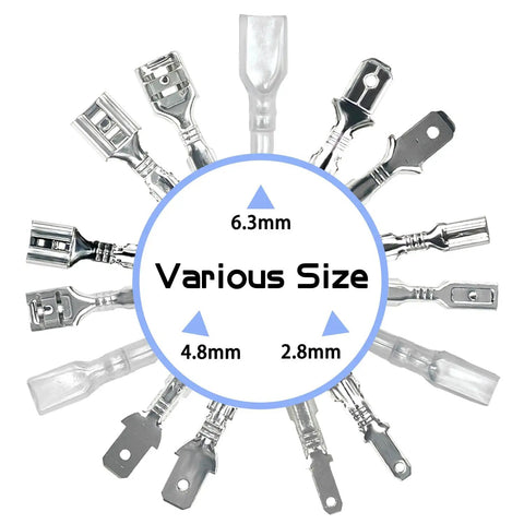 320 Piece Spade Wire Terminal Connectors Kit For 22 14 AWG Wires 2.8mm 4.8mm 6.3mm Male And Female Crimp Connectors With Insulating Sleeve
