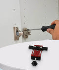 Using Heavy Duty Cabinet Door Positioner Clamp, Adjustable Aluminum Alloy Vertical Installation Tool For Precise Door Alignment in cabinet