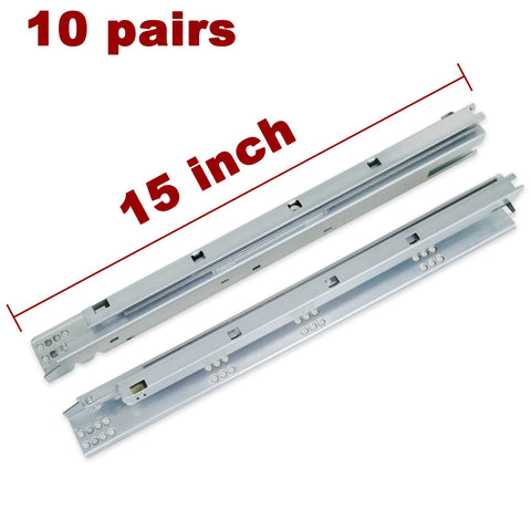 15 Inch Undermount Drawer Slides 10 Pack Built Tough Full Extension Soft Close Concealed Runners With Up Down Adjustment 100 Pound