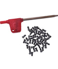 M2.5x6 Alloy Steel Torx Screws For Replacing Carbide Inserts In CNC Lathe Tools, 50 Pack With Wrench displayed