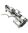 Mini 280W Metal And Woodworking Lathe Stepless Speed Control High Precision Turning Machine For DIY Bead Making Aluminum Alloy Construction close-up of motor and gears.