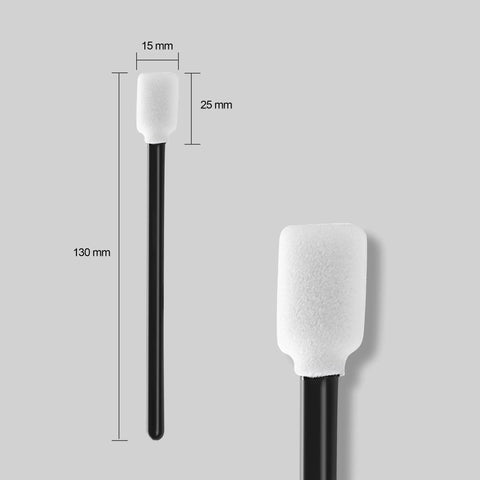 Top Shelf Super Sweet Foam Swabs 200 Piece Pack 5 25 Inch black polyurethane swab with 25mm tip for cleaning.