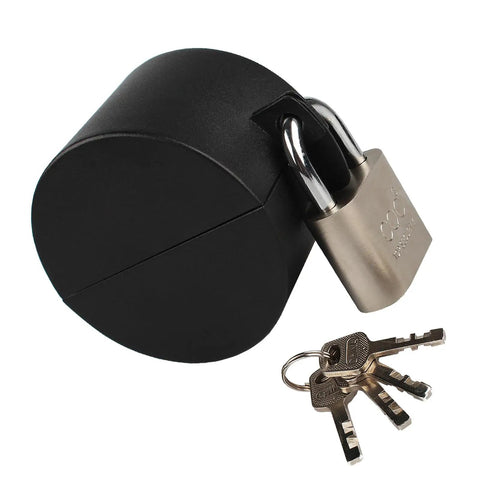 Built Tough Door Knob Lockout Cover Keeps Spaces Locked Down With Zero Drama Blocks Knob Turning And Key Access Perfect For Travel Hotels Or Outdoor Faucets with black padlock and keys.