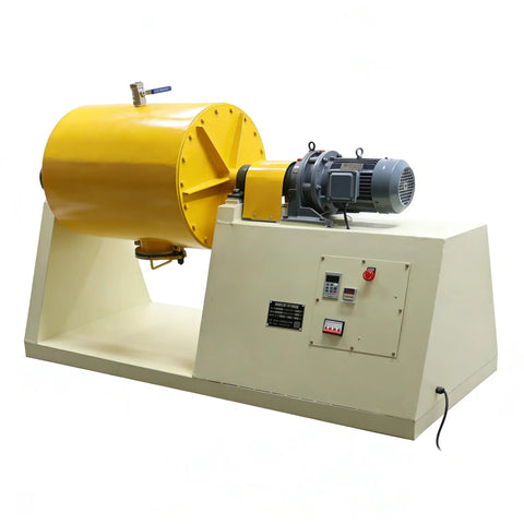 Workhorse Industrial Ball Mill Grinding Machine 220V For Wet Powder Milling, 110Lb Capacity, yellow drum angle