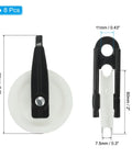 Nylon Clothesline Pulley Kit, 8 Piece Outdoor Wire Rope Pulleys With 60mm Wheels, 11mm hole, 92mm black and white pulley