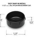 These Dang Tough Nylon Glide Caps For Wrought Iron And Metal Patio Furniture Are Heavy Duty Replacement Floor Protectors That Keep Your Deck Scratch Free And Totally Looking Fresh, 1-1/2 inch nylon cap.