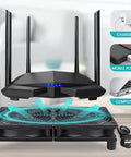 Dual 120mm USB Cooling Fan For Computer Rig Keeping Things Hella Quiet With Adjustable Speed Control And Flat Or Upright Stand Design 5V PC Component Chiller Sweet Airflow For Routers And Small Boxes, cooling air for router.