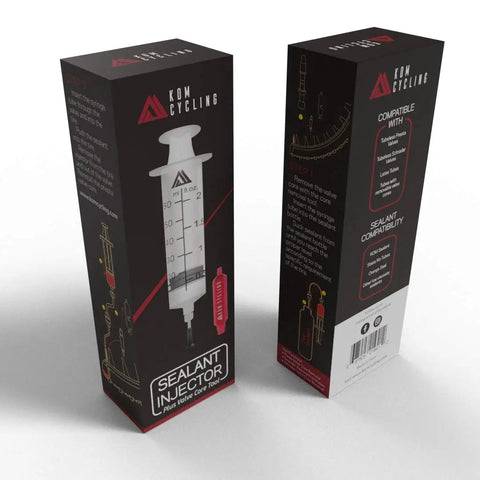 Tubeless Sealant Injector Syringe And Presta Valve Core Removal Tool packaging