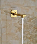 UMJIGF Luxury Led Shower System Gold Waterfall Shower Faucet Set multifunction brass bathtub faucet with flowing water.