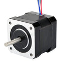 Amazon NEMA 17 bipolar stepper motor with black housing and silver front plate, protruding shaft