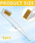 Pro Grade Three Pack Brass Wire Brush Set For 3D Printer Nozzle Cleaning, dimensions 18cm handle with brass bristles