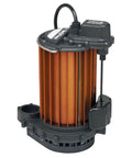 Tough As Nails Heavy Duty Half Horsepower Submersible Sump Pump With Vertical Magnetic Float and Vortex Impeller, black finish
