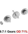 Stainless Steel 9.7 To 1 Overdrive Transmission Gear Pinion Set For 1/18 TRX4M RC Crawler Upgrade, CNC Machined, Rust Resistant