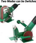 Portable Mini Electric Belt Sander Bench Grinder with adjustable knob, two mode functionality, ideal for DIY polishing wood, metal, plastics.