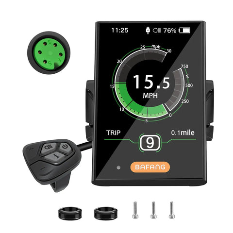 Ebike Display DPC18 For BBS01B BBS02B BBSHD UART Version Mid Drive Motor, 3.5 inch screen, control buttons, connectors visible