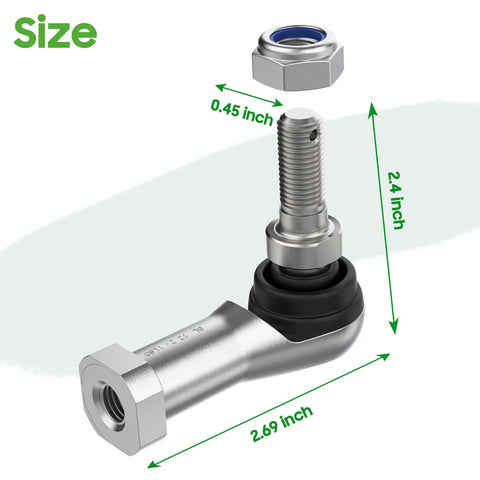 Outer Tie Rod End Replacement Kit For Yamaha Golf Carts G22 G27 G29 Drive Gas And Electric 2003 Up 2-Pack Ball Joint Replacement Replaces OEM JU0-F3841-00, 2.69 inch