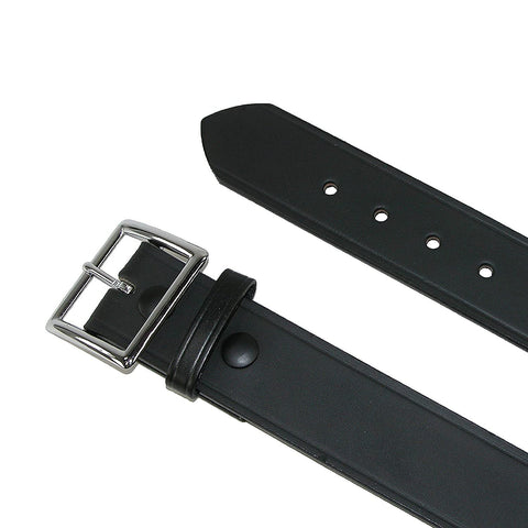 Garrison 1.75 Inch Leather Belt With Full Grain English Bridle Leather, Drum Dyed To Prevent Cracking, 7 Size Holes, Brass Snaps And Staples For Rust Free Durability Built To Last, Black, Size 42