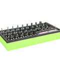 44 Piece Torx Socket Set For Auto Work With 1/4 And 3/8 Inch Drives, EVA tray in high-visibility green foam for easy organization.