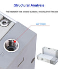 Beefed-Up High-Flow Multi-Stage Vacuum Generator With Strong Suction And Negative Pressure For Industrial Use close-up showing air inlet