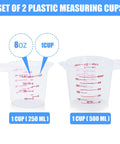 Two Pack Measuring Cup Set 250 Milliliters and 500 Milliliters BPA free non toxic kitchen measuring cups with spouts and handles
