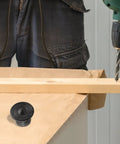 Person using a drill on wood with Steel Dowel Center Point Set for Woodworking 6mm 8mm 10mm 12mm precise marker tool on table