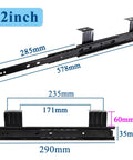 Heavy Duty Drawer Slides Detachable 10in or 12in Length, 3 Fold Glides, Ball Bearing Runners for Smooth Quiet Opening, Rustproof Cold-Rolled Steel, High Load 40kg Per Pair, Durable and Reliable for Fast Fixes, 12in slide dimensions