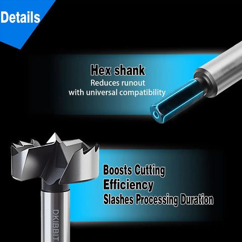 3.5 Inch Forstner Drill Bits For Hardwoods Plywood And Plastic Featuring Razor Sharp Serrated Teeth with hex shank for precision cuts.