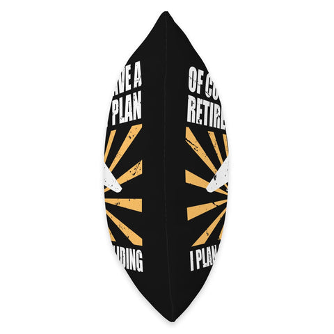 Side view of Funny Hang Glider Throw Pillow Featuring I Have A Retirement Plan I Plan On Hang Gliding Quote for aviation lovers