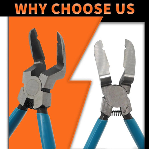 Heavy Duty Diagonal Cutting Pliers And Wire Flush Cutters With Sleek Non Slip Rubber Handles, showing cutting edge detail.