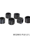 Super Durable Aluminum Bike Thru Axle Nut 12mm 15mm Thread Quick Release Cap various sizes and threads for bike hubs.