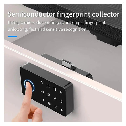 Tuya Smart Fingerprint Lock For Cabinets And Drawers, Baby Safety Lock For Kitchen, Toilet, And Refrigerator, sensor display