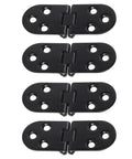 Four 100 Percent New Flap Hinge Black Zinc Alloy Flip Hinge for Cabinets in a row, heavy duty and easy install.