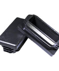 Ribbed 1x2 Inch Plastic Hole Caps For Rectangular Tubing, Black End Caps For Indoor Outdoor Use, 4 Pack for furniture projects