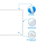 4 Pack 2x2 Ft LED Flat Panel Ceiling Light Fixture 45W 5800 Lumens 5000K White Dimmable 0-10V Recessed Backlit Office Panel
