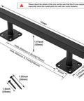 Dimensions diagram of 12 Inch Square Barn Door Handles And Pulls Pack Of 2 Black Matte Finish Heavy Duty Iron Gate Handles