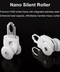 Wall Mounted Blackout Curtain Rod Track 260cm Aluminum Alloy Heavy Duty Rail For Windows Living Room Bedroom Bathroom White Finish, nano silent roller