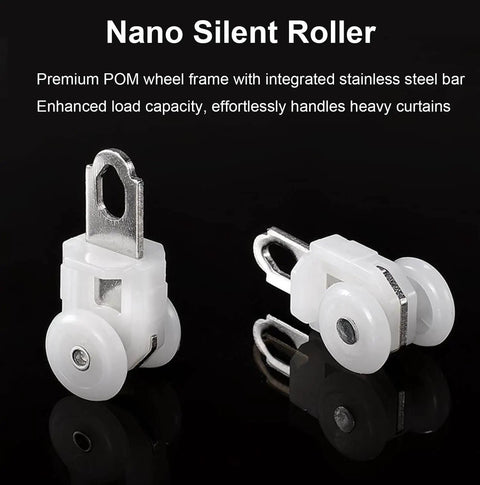 Wall Mounted Blackout Curtain Rod Track 260cm Aluminum Alloy Heavy Duty Rail For Windows Living Room Bedroom Bathroom White Finish, nano silent roller