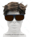 Heavy Duty Laser Safety Glasses Featuring Kickass Optical Density Six Plus Shielding For Blue Violet Green And Infrared Ranges, worn on mannequin head.