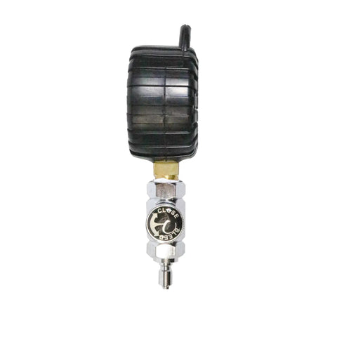 Two Inch Intermediate Pressure Gauge And Release Valve For Scuba Regulator, Pro Grade Metal Build, Reads Up To 300 PSI, side view