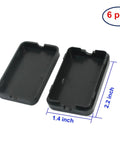 Killer Waterproof Electrical Junction Boxes For Projects Heavy Duty Abs Plastic Cases With Snug Fit Lids Drop Proof Wiring Enclosures Built Tough Black 6 Pack, two black ABS cases, sizes 1.4x2.2 inches.