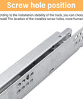 Close-up of Premium Undermount Drawer Slides Featuring Buttery Smooth Soft Close Action Rock Solid Steel Frame 10 Inch Length.