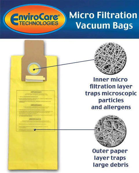Replacement Vacuum Bags Nine Pack For Kenmore Upright Type U L O 50688 50690 Panasonic U-2 Miele Z Micro Filtration HEPA Compatible Fits Sears