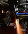 Heavy Duty 4.5 Inch Angle Grinder Cutting Discs Ripping Through Stainless Steel And Metal Jobs With Ridiculous Durability And Blazing Fast Cuts In 28 Pack Bundle in action cutting through metal with sparks.